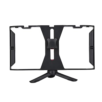 Phone Stabilizer Holder, Black+Red Phone Stabilizer 25x13x4cm for Macro-Film Shooting for Phone Follow Shot for Phone Live Broadcast