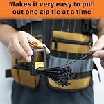 2pcs Zip Tie Holder and Organizer for Cable Arrangement, Mount for Multi-Purpose Indoor and Outdoor Use (Black)