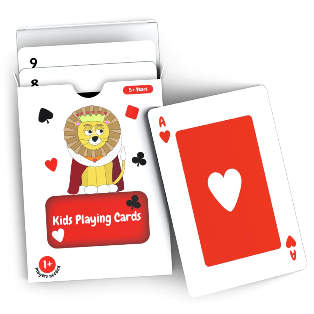 Cauliflower Journals Kids Playing Cards, 54 Triple Layer Professional Standard Playing Cards, Animal Theme, Ages 5+