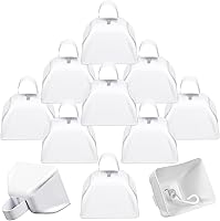 Vista 11 de Therwen Paquete de 12 campanas de metal para hacer ruido de vaca, con asa, de 3 pulgadas, campanas de percusión de mano a granel para eventos
