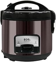 Panela Elétrica de Arroz Eos 5 Xícaras Titanium Preto com Tampa de Vidro Clear Glass Epa05pt 110v