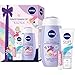 Produktbild NIVEA Prinzessinnen Set, feuchtigkeitspendendes Geschenkset für Kinder, extra mildes Pflegeset mit 3 in 1 Shampoo & Spülung, Creme Soft und Labello für große und kleine Prinzessinnen
