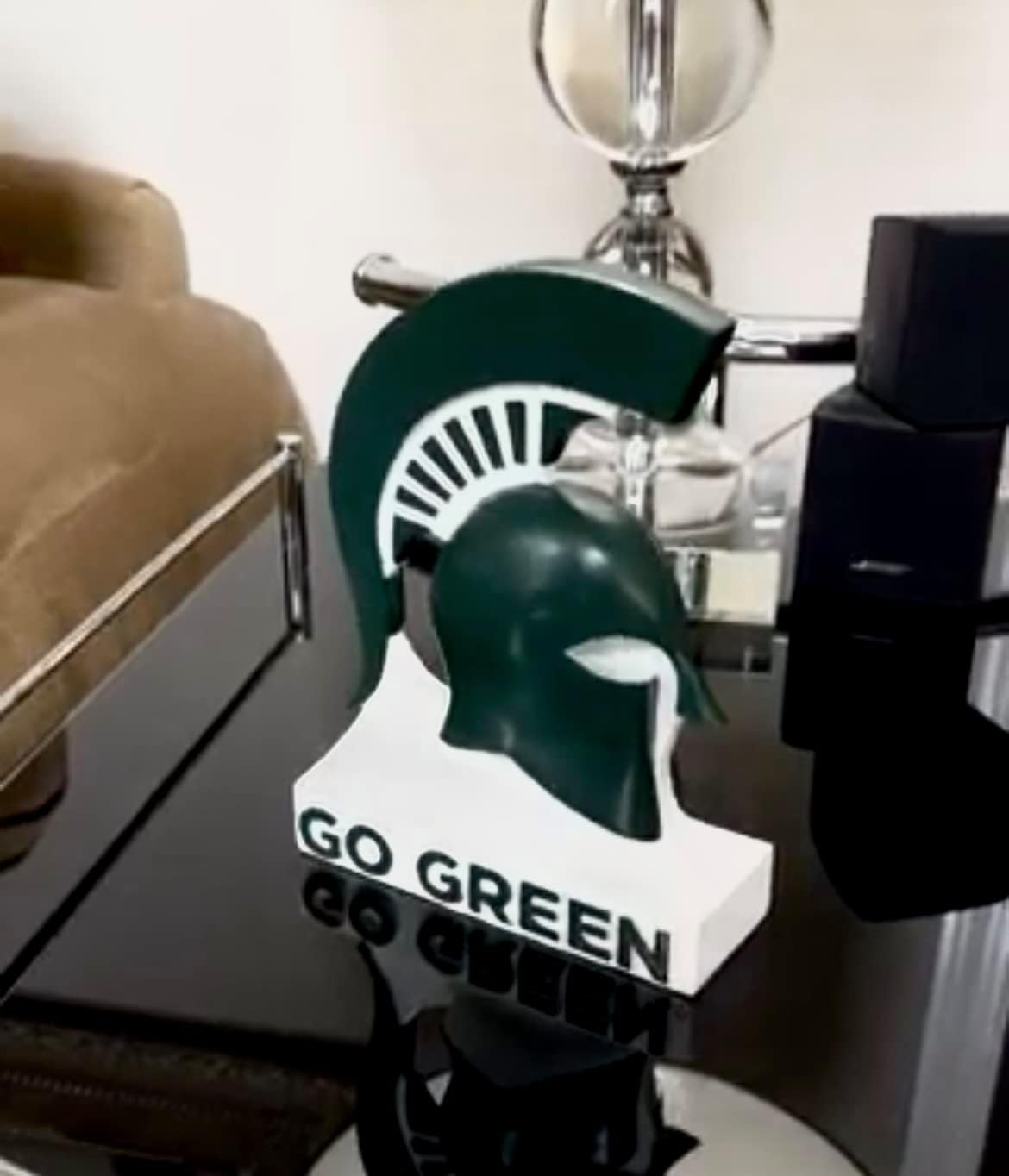 College Bronze Michigan State Spartans MSU Figurine Decor for Home, Office and Kitchen