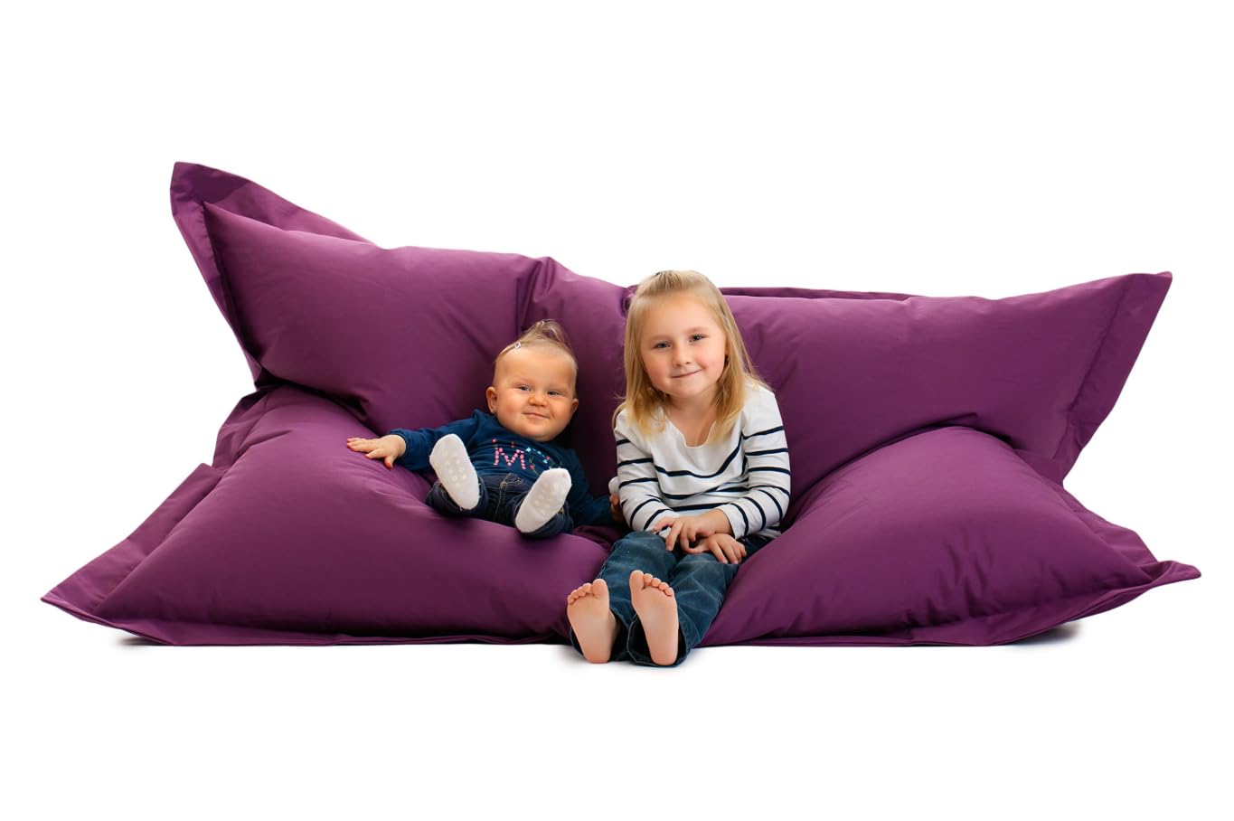 chilly pilley Pouf L xl xxl Coussin De Sol Pouf Garniture En Polystyrène Pouf Géant Pour S'allonger Et S'asseoir Imperméable Hydrofuge (100x70, Rouge Foncé)