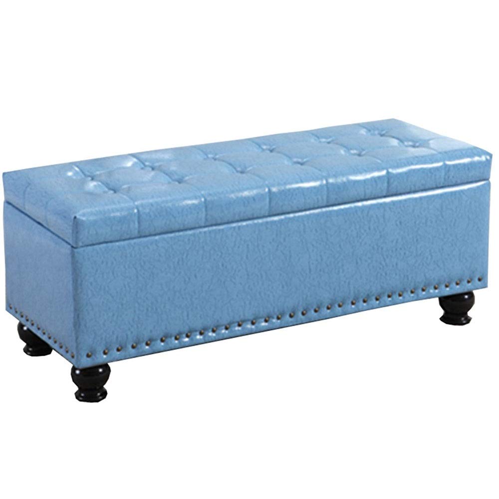 Banc ottoman repose-pieds coffre rangement PU rivets banc de changement chaussures 150kg