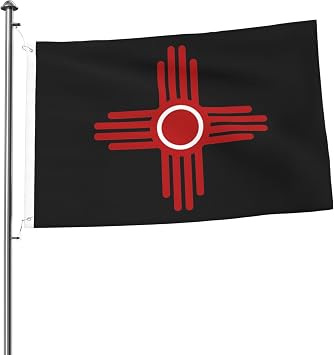 Flag 3d Two-Sided Printingnew Mexico State Flag Zia - Red Sacred Geometrybanner Breeze Flag For Home Garden Outdoor Indoor 2x3 Ft