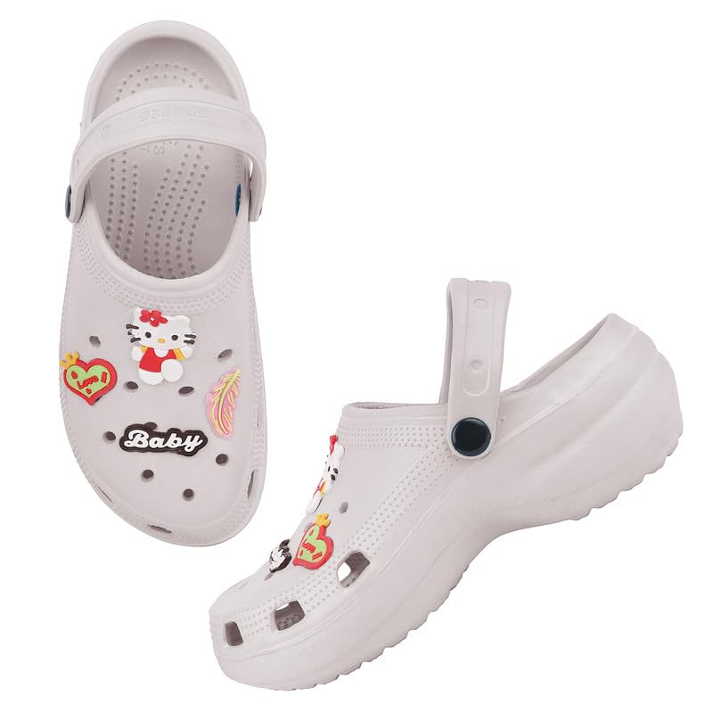 DRACKFOOT -Premium Comfortable Regular Wear Clogs |Sandals|Slippers for Womens & Girls-Cream (CLOG-010-5) (B0D1KLHR6X) Amazon Price History, Amazon Price Tracker