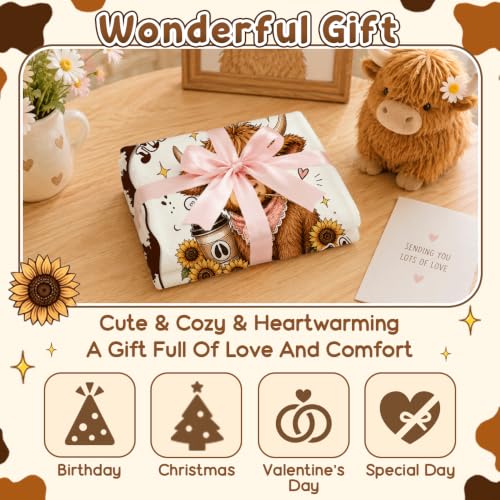 Highland Cow Throw Blanket, Fuzzy Highland Cow Print Blanket Gift40"x50" - image 7
