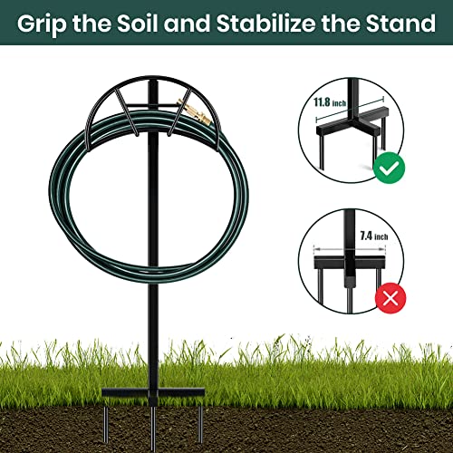 Garden Hose Holders For Outside, Water Hose Holder Freestanding, Black Ground Hose Stand #TOP1