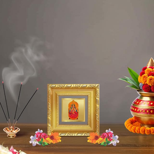 Image of DIVINITI Sarada Devi 24K Gold Plated Foil Tabletop Photo Frame for Home Decor, Puja Room, Living Room, Office, Luxury Gifting | DG Frame 103 S1A (10x10 CM)