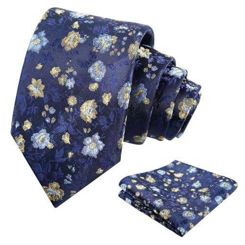 Image of Alizeal Mens 3 Pcs Long Sleeve Shirts Set | Pocket Square Necktie Perfect for Weddings Business Daily Wear