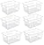 Redrubbit Metal Wire Stroage Baskets, Large Freezer Refrigerator Organizer Bins, Home Office Shelf Freezer Storage, Closets Organization Rack with Handles, Set of 6, White