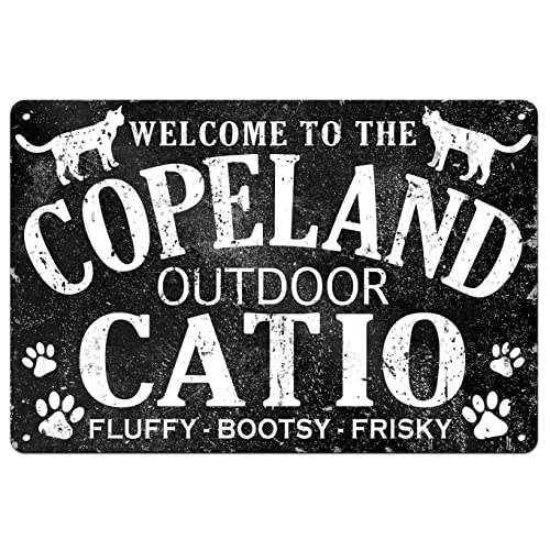 Personalized Family and Cat Names Metal Catio Sign