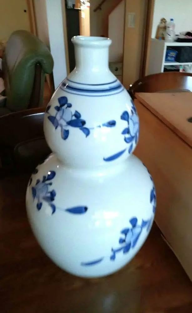 Amazon.co.jp: 砥部焼 梅山窯 瓢箪型花器 ひょうたん フラワー