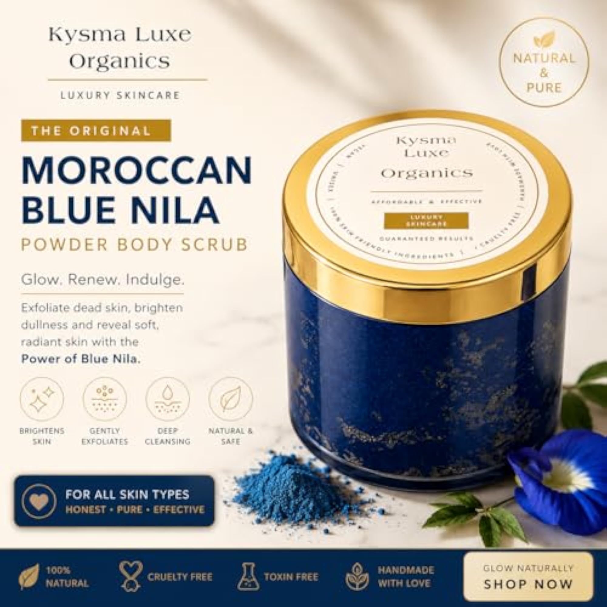 Organics Handmade Moroccan Blue Nila Powder Body Scrub