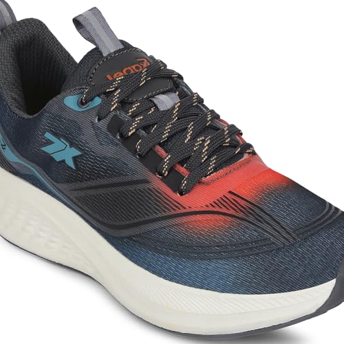 Image of Liberty Leap7x BESTIO-1E Lacing Sports Running Shoes for Men - Grey & Dark Grey | Comfortable and Durable Lace-Up Closure - Suitable for Lacing Walking, Gym, Jogging Shoes for Gents, Cushioned Footbed