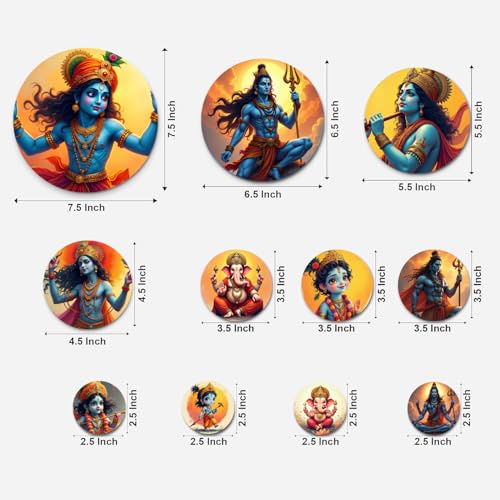 Image of RADIQORE Set of 11 Designer MDF Wooden Wall Hanging for Home Decoration | Office | Gift | Wall Decor Hanging Items | Wall Art | Living Room | Bedroom (Relegious)