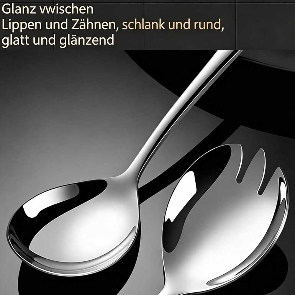 16 Personen Besteck Set 480-teilig, 304 Edelstahl Essbesteck, Robust & langlebig, Spülmaschinenfest für Haushalt & Gastronomie Silber