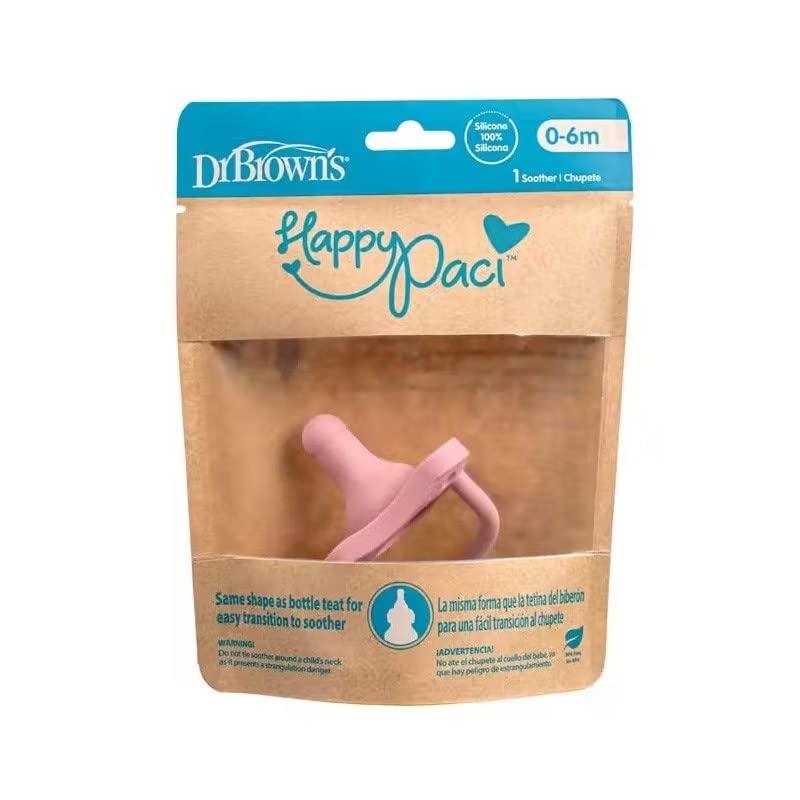 Chupete Silicona 1 sola pieza 0 meses -Rosa- HappyPaci