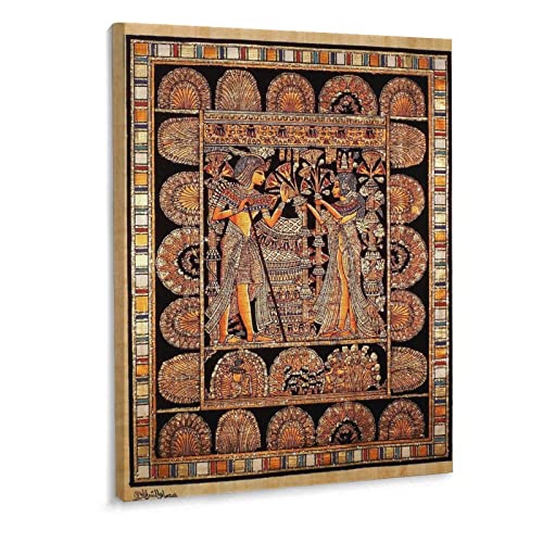 Wedding Scene Tutankhamun Ancient Egyptian Papyrus Painting Poster Canvas Wall Art Prints For Wall Decor Room Decor Bedroom Decor Gifts 20X26Inch(51X66Cm) Frame-Style #TOP13