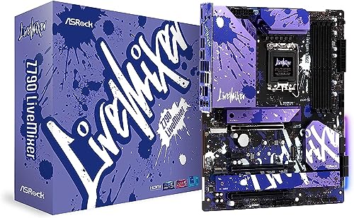 ASRock Z790 LiveMixer S1700 Intel LGA1700 ATXA4X DDR5APCIE 5.0 x16A2.5G LANA7.1CH HD Nahimic AudioAtgUSB 3.2 Gen2x2 Type-CAAMD