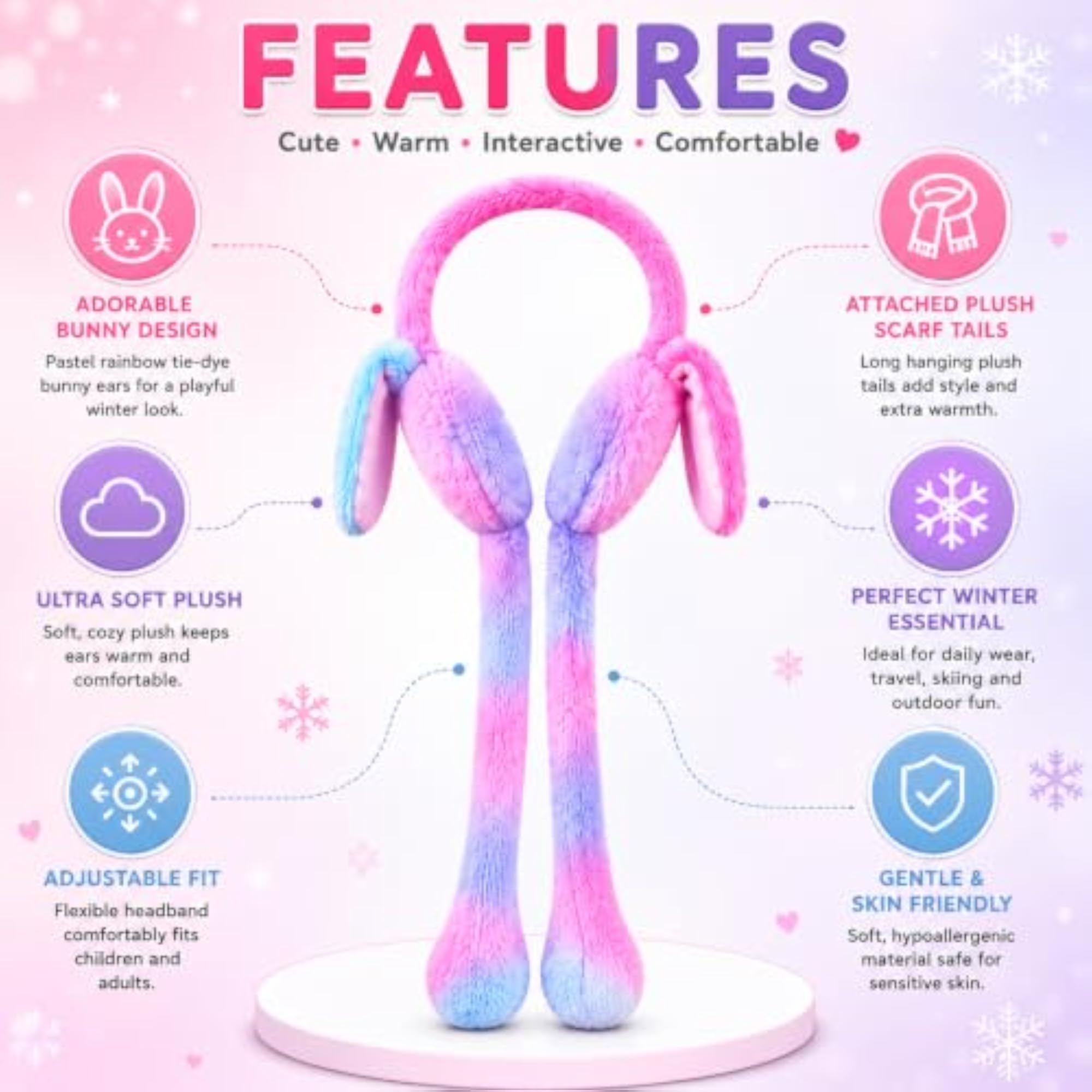 Soft Knit Fabric Ear Muffs for Cold Weather Protection