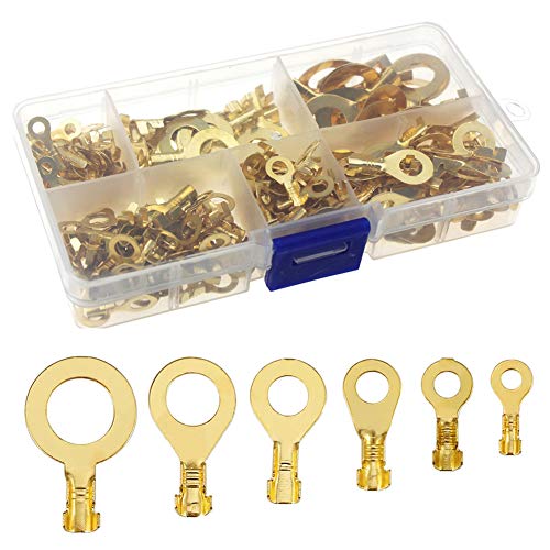 KeeYees 240 Pcs Open Barrel Wire Crimp Copper Terminal Connerctor Kit - Non-Insulated