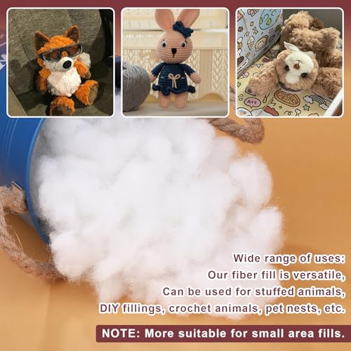 Image of BUTUZE 60g /2.1oz Polyfill Stuffing Fiber Fill, Premium Fiberfill for Craft, High Resilience Crochet Stuffing, Small Amount Stuffing for Stuffed Animals, Cotton Batting - Small Package