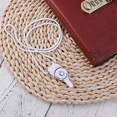 Cordão longo destacável com fivela rotativa de uso duplo (branco)