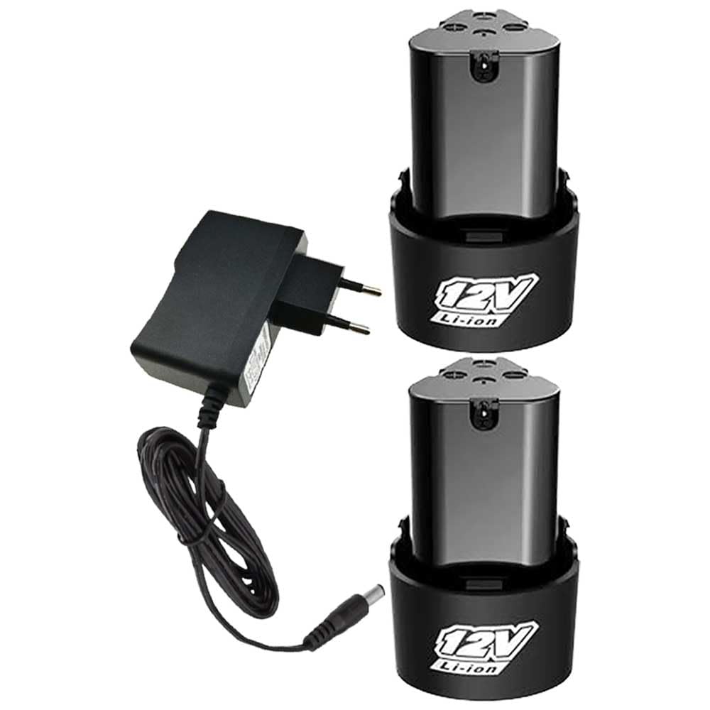 Cordless Drill Battery 12V Replacement Batteries with 12V Lithium-Ion Charger Adapter (2Pcs Battery and 1Pcs Charger)-image-32