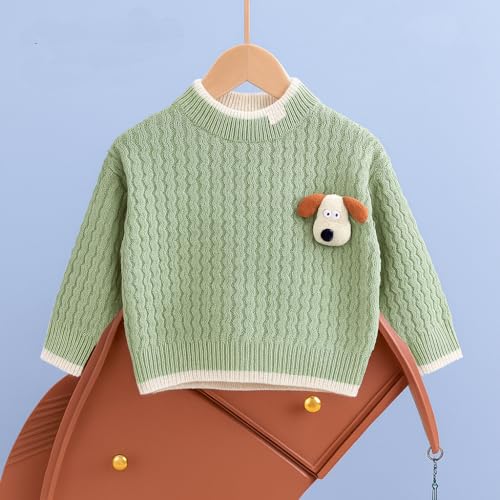 Image of Bold N Elegant Kid's Full Sleeve 3D Cute Puppy Plush Toy Brooch Cartoon Warm Woolen Winter Holiday Party Pullover Sweater Cardigan for Boys & Girls