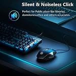 USB Computer Mouse Wired, Silent Click Corded Mouse 3-Button Wired Optical Mouse, Office and Home Mice, Ergonomic Shape for Windows Computers, Macs, iPad, PC and Laptops
