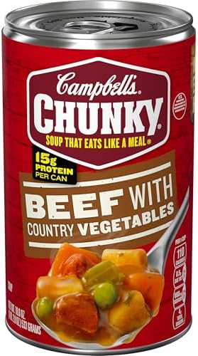 Campbell’s Chunky Soup, Beef Soup with Country Vegetables, 18.8 Oz Can