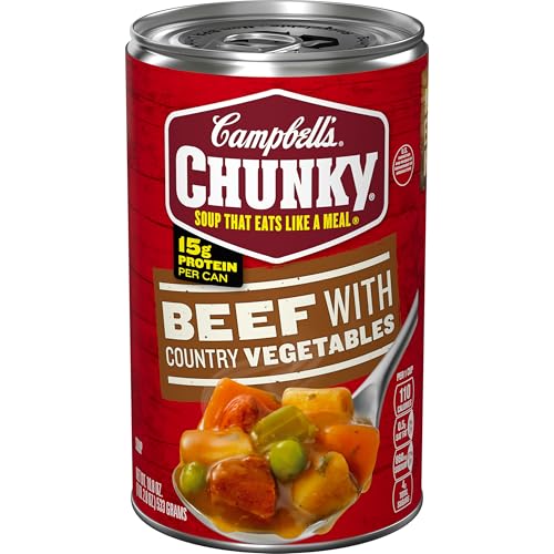 Campbell’s Chunky Soup, Beef Soup with Country Vegetables, 18.8 Oz
