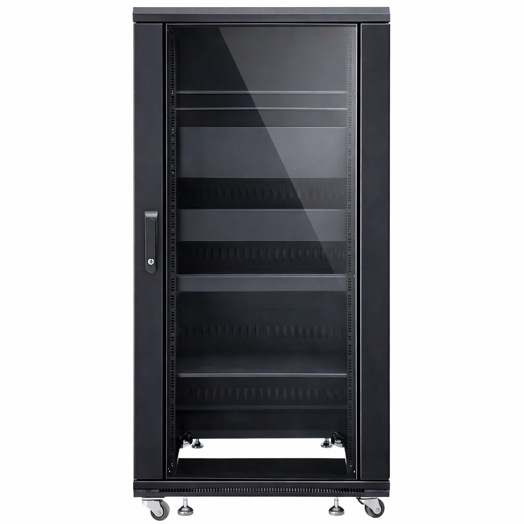 Techly Professional 026548 Armadio Rack 19" 600x600 27U per Audio Video Nero Nero
