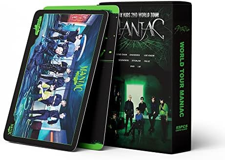 Kpop Stray Kids Maniac Lomo Cards 55Pcs Stray Kids Photo Cards Stray Kids 2ND WORLD TOUR MANIAC Album Cards Kpop Stray Kids Merch Photocard Pack for Fans Girls