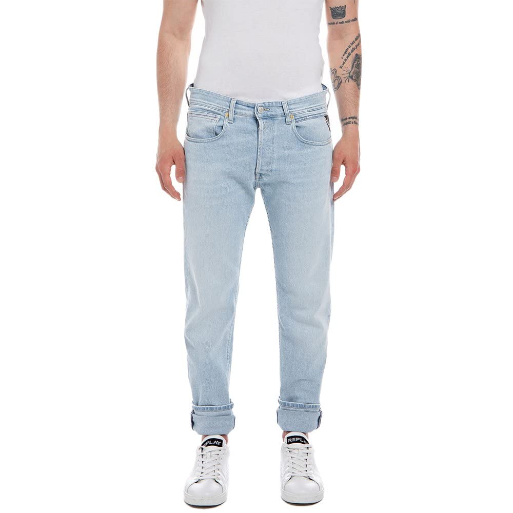 Replay Herren Jeans Grover Straight-Fit Original, Superlight Blue 011 (Blau), 28W / 30L