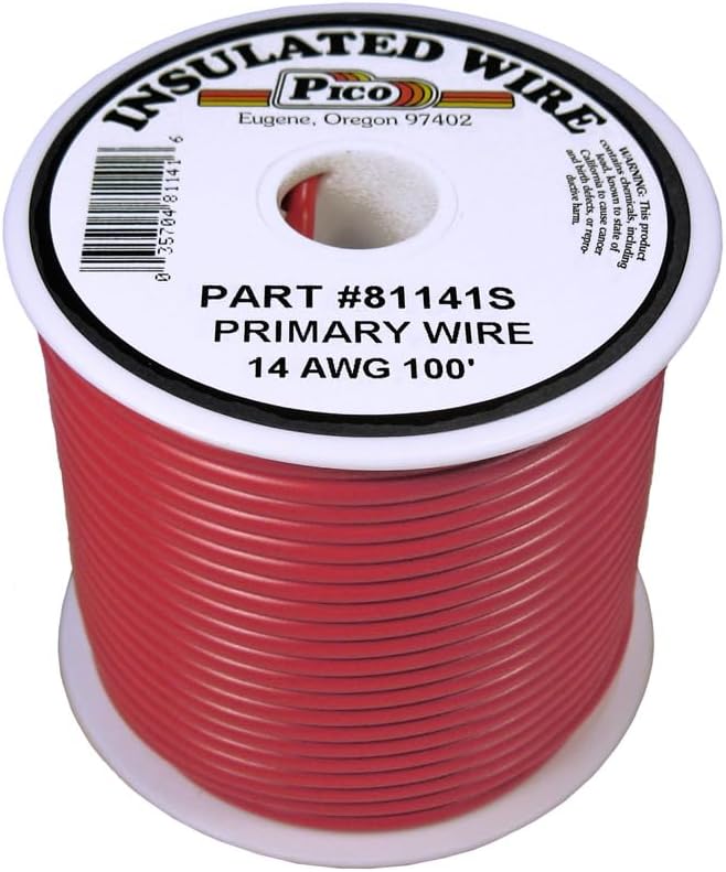 81141S Primary Wire - 14 AWG, Red, 100' Spool