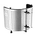 Neewer NW-5 Foldable Adjustable Portable Sound Absorbing Vocal Recording Panel, Aluminum Acoustic Isolation Microphone Shield with High-Density Foam, Non-slip Feet for Stand Mount or Desktop Use