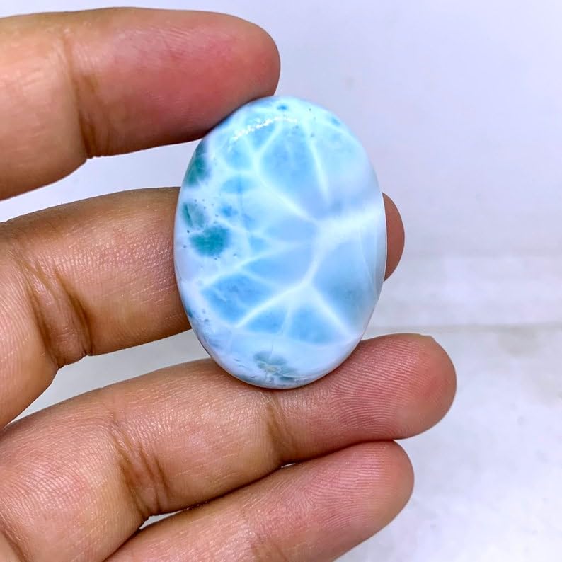 Cabochon larimar naturel véritable calibré sans défaut de taille - 2