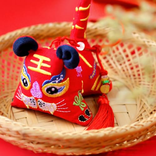 ORFOFE Bolsa bordada delicada con diseño de tigre miniatura 4