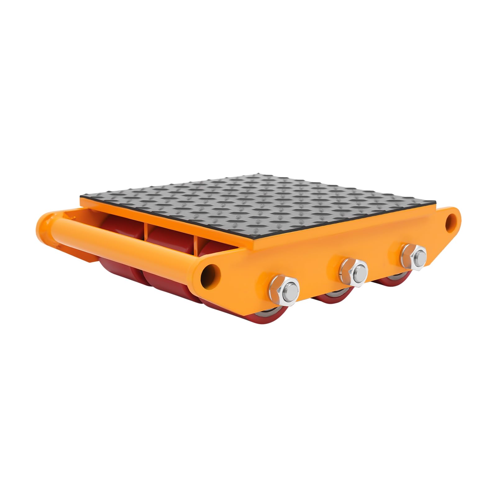 15T Transportroller, 38.5 x 27.5 x 9CM Legierter Stahl Gelb Panzerrollen Schwerlastfahrwerk Industrieroller Transportfahrwerk mit 9 PU-Richtungsräder für Maschinen Möbel Geräte Baustellen