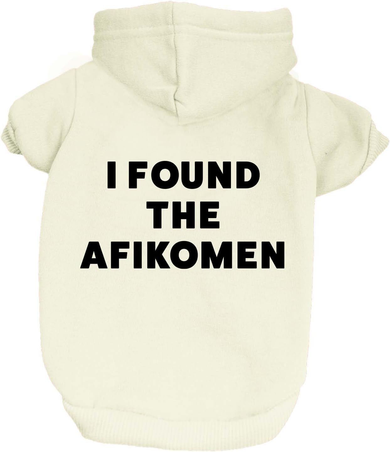I Found The Afikomen Passover, Jewish Holiday, Funny Dog Hoodie Fleece Lined Pullover Sweatshirt with Leash Hole (Grey, X-Small 1231)