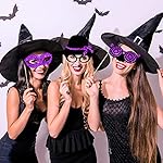 Zonon 24 Pcs Funny Photo Booth Props:Valentine's Day, Mardi Gras, Easter, Family Reunion, Class Reunion, Birthday, Weddings, Prom Disco Party Supplies - Mix of Hats, Lipstick, Tie(Black and Purple) - Image 3