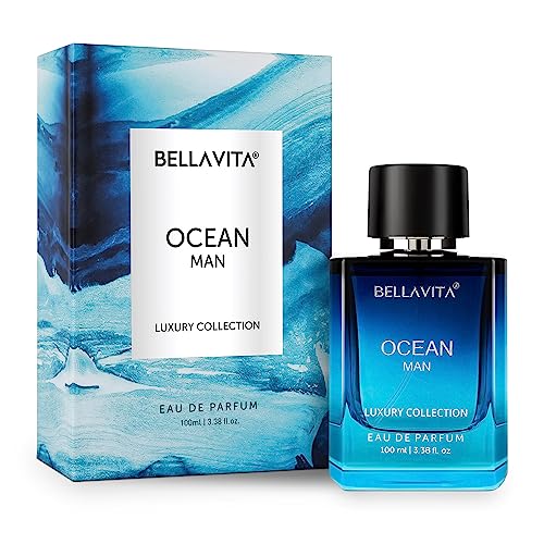 Bella Vita Luxury OCEAN Aquatic Eau De Parfum for Men with Marine, Orchid & Musk|Long Lasting Fresh Citrusy & Woody EDP Fragrance Scent Perfume,100 Ml