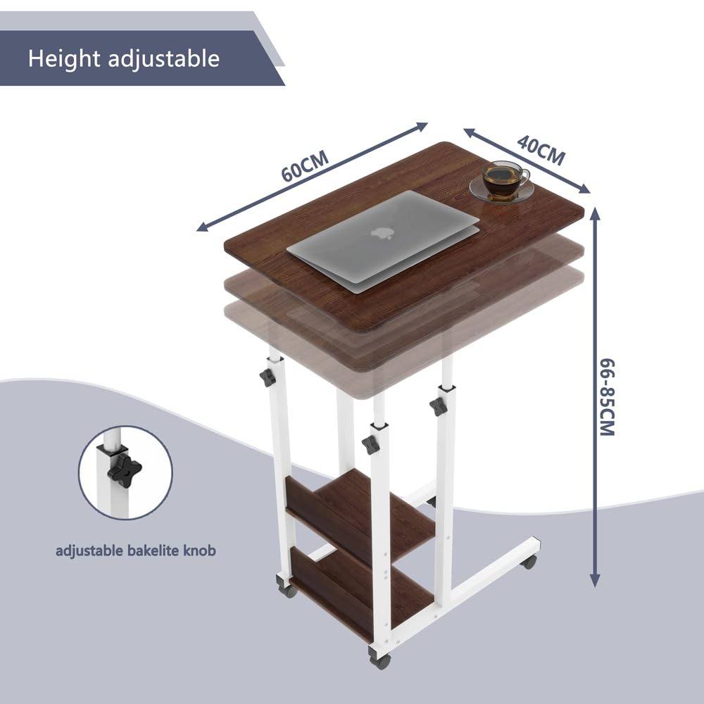 HOMELAND Wooden Laptop Table for Home Office Work|Bed|Students|Kids|Laptop Desk Stand|Side Portable Lapdesk|Brown (40x 60x 60cm) 1