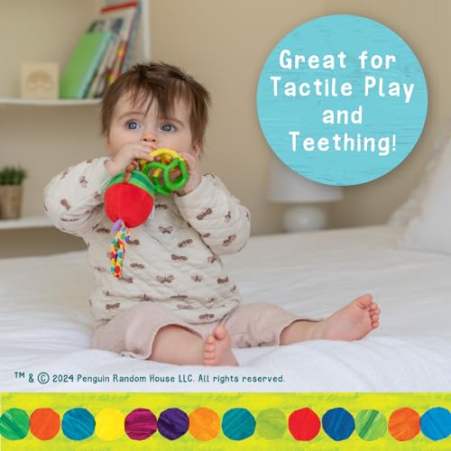 Image of Eric Carle Very Hungry Caterpillar Chime Toy with Silicone Gummi Ogobolli - Makes Sound When Shaken and Great for Teething - Hanging Loop for On The Go