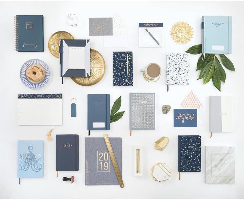 Miniatura 5 de DesignWorks Ink Cuaderno encuadernado Diario de escritura azul de 5.125 x 8.25 pulgadas con cubierta de lámina dorada, 256 páginas rayadas