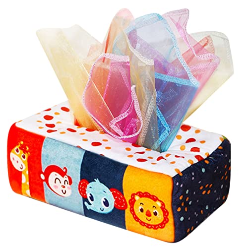 Totority 箱 キッドクラフトプレイセット モンテッソーリのおもちゃ ハンドエクササイザー ガラガラ紙 幼児 手 布