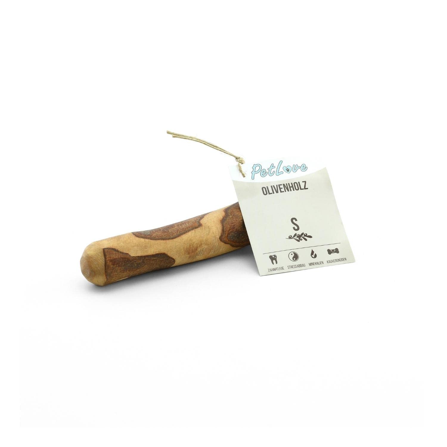 PetLove Palo de Olivo para Perros • Limpia Dientes Perro masticables • Juguetes para Perros y Palo de Juguete • Tamaño: S (60-99 g)